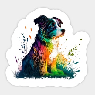 Australian Shepherd - Colorful painting Sticker